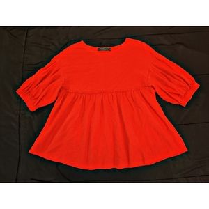 Zanea - Brilliant Red Smock Shirt
